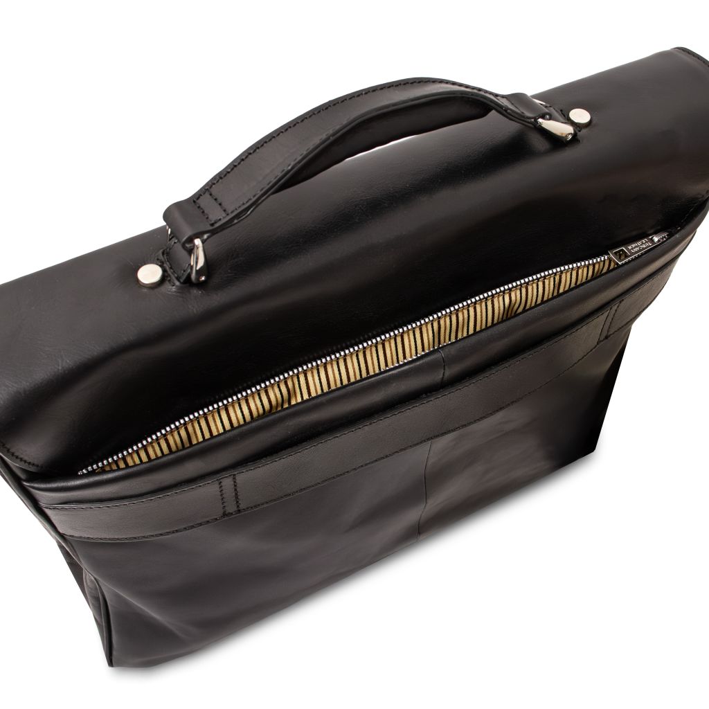 Alessandria - skórzana teczka wielokomorowa na laptopa z systemem TL SMART