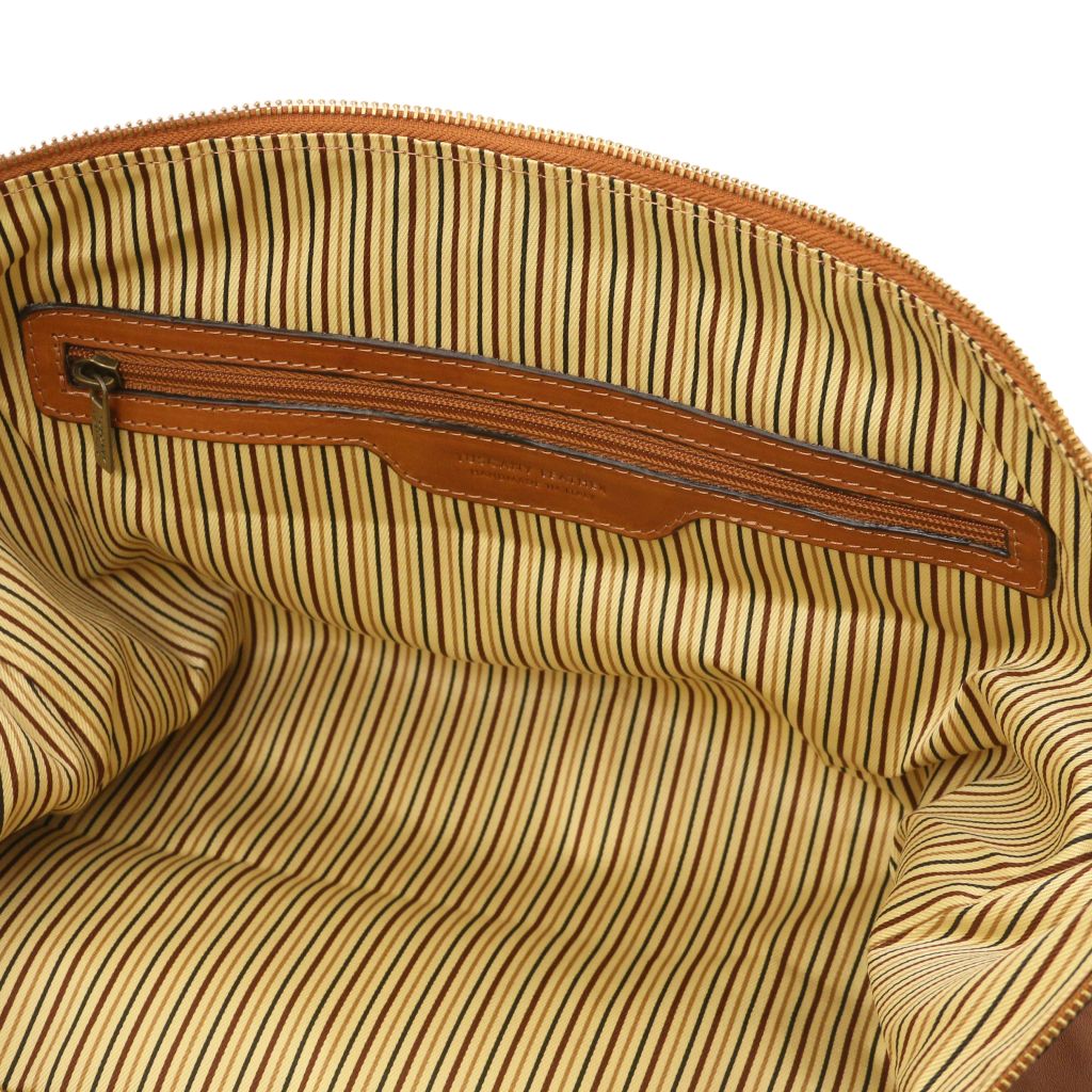 TL Voyager - skórzana torba podróżna z boczną kieszenią - mała