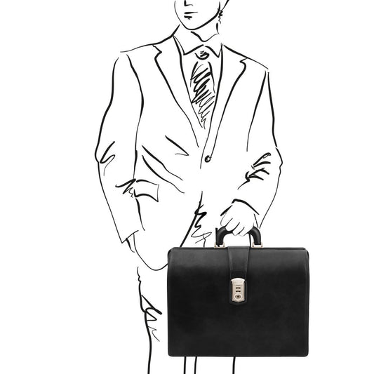 Canova - 3-komorowa skórzana teczka lekarska