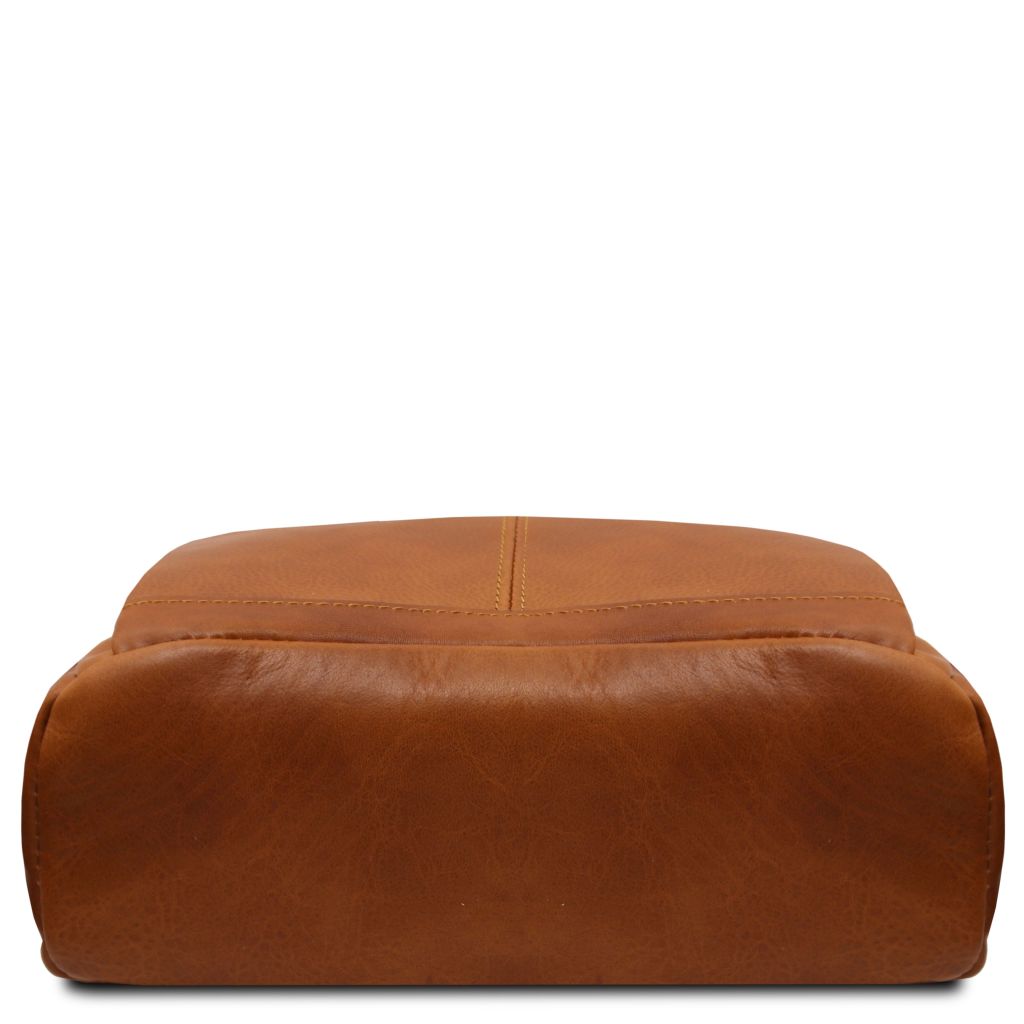 Canberra - dwukomorowy skórzany plecak