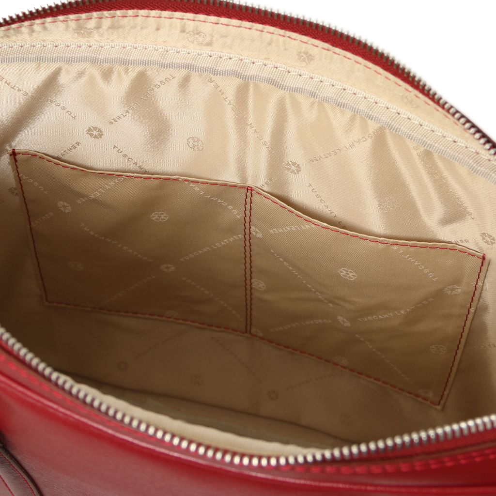 Prato - damska ekskluzywna teczka na laptopa ze skóry typu saffiano