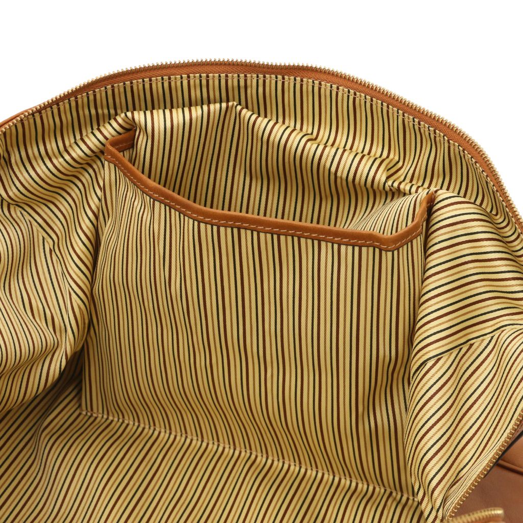 TL Voyager - skórzana torba podróżna z boczną kieszenią - mała