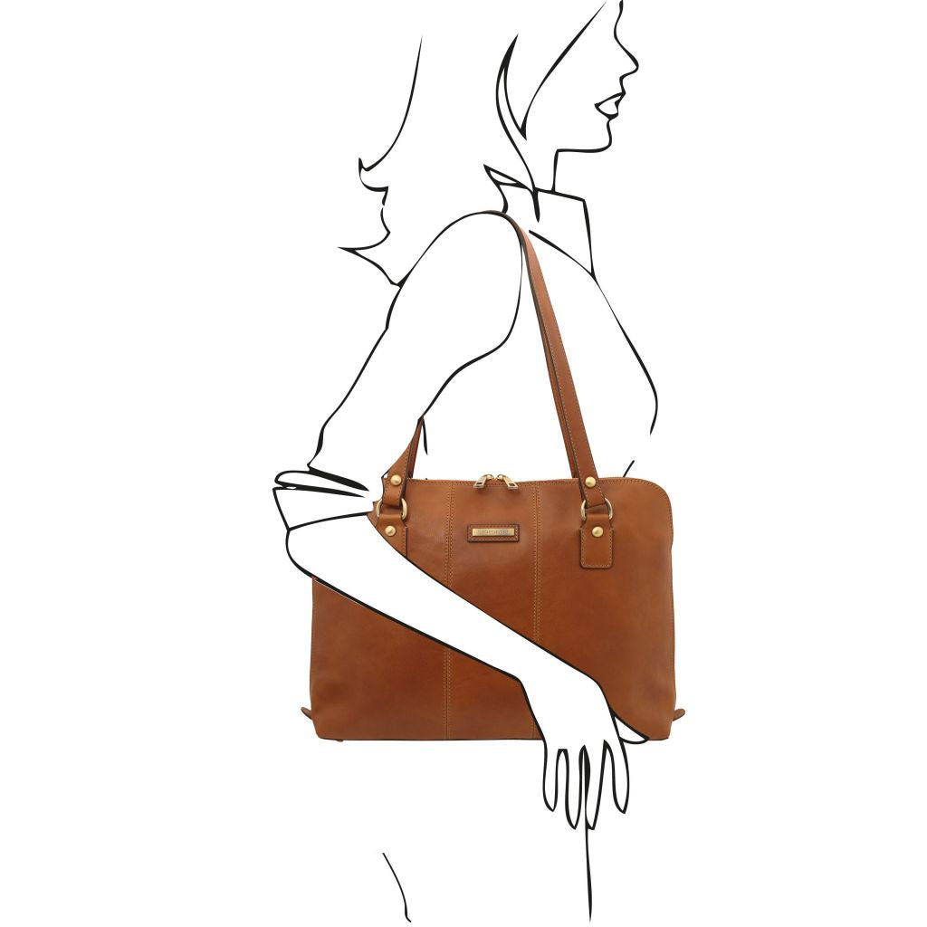 Ravenna - damska ekskluzywna skórzana torba biznesowa