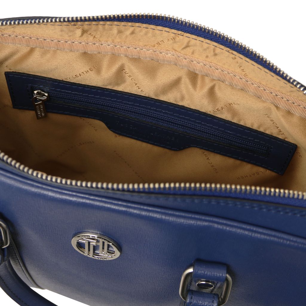 Prato - damska ekskluzywna teczka na laptopa ze skóry typu saffiano