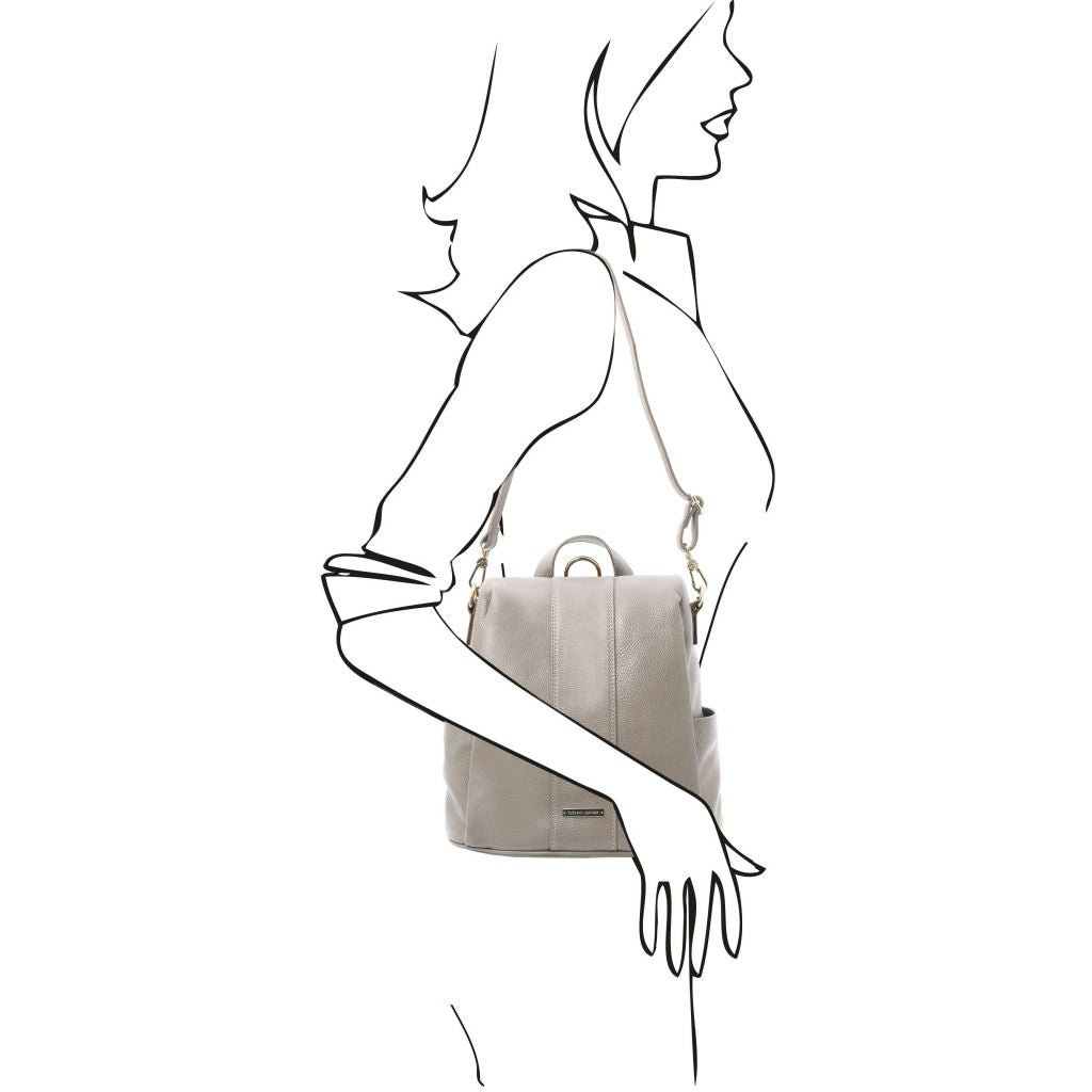 TL Bag - damska plecakotorebka z miękkiej skóry