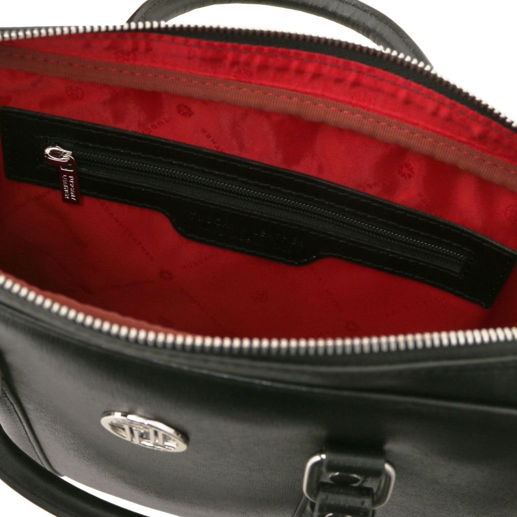 Prato - damska ekskluzywna teczka na laptopa ze skóry typu saffiano