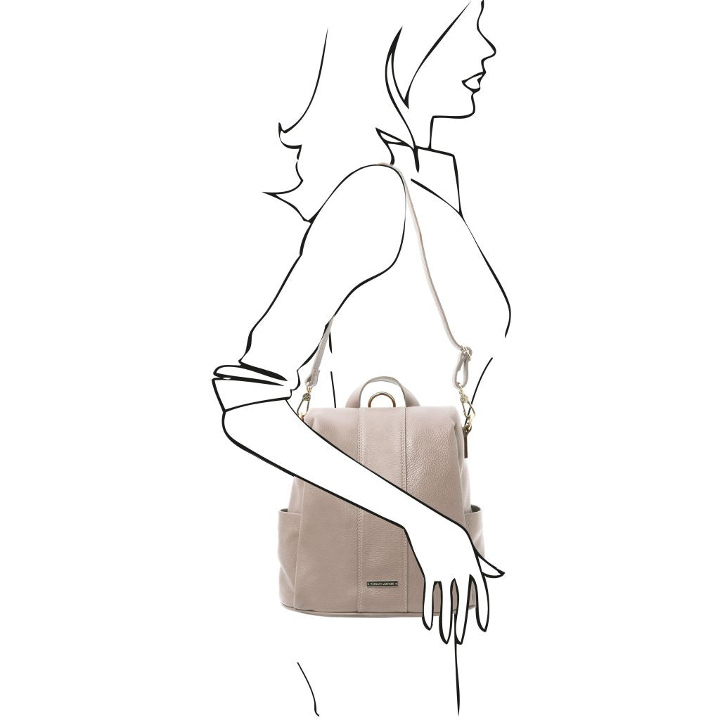 TL Bag - damska plecakotorebka z miękkiej skóry