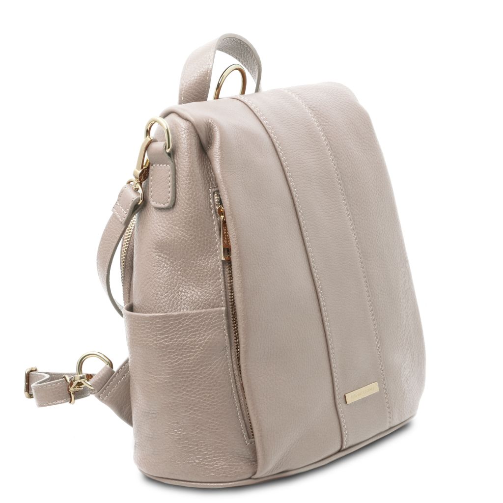 TL Bag - damska plecakotorebka z miękkiej skóry