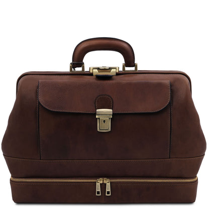 Giotto - exclusive leather medical bag with a double bottom