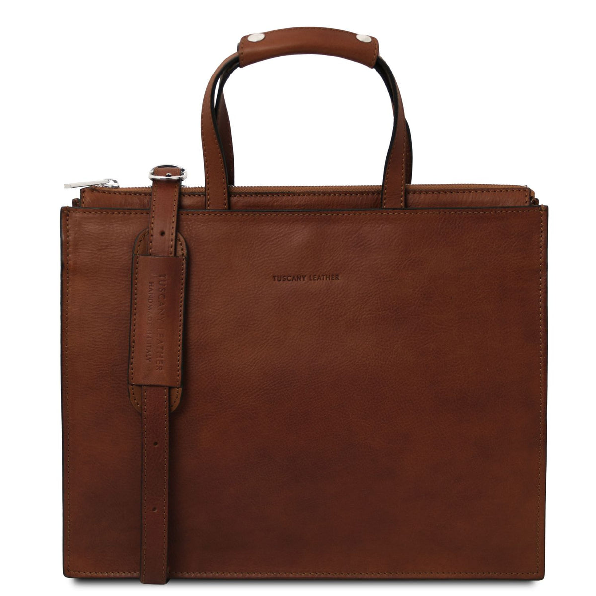Palermo - women's 3-compartment leather briefcase