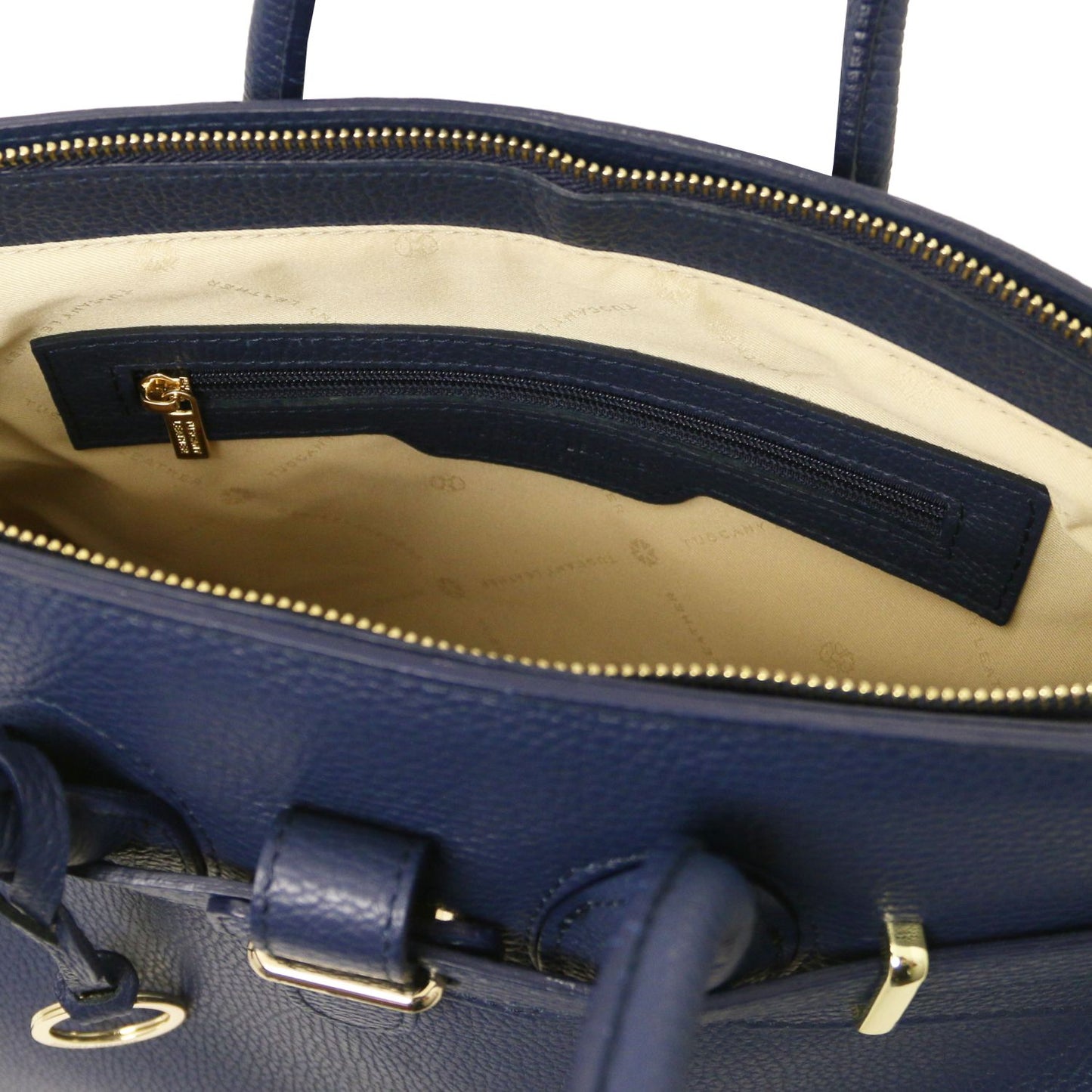 TL Bag - torebka skórzana z okuciami w kolorze złotym