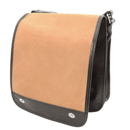 TL Messenger - two-compartment leather messenger bag