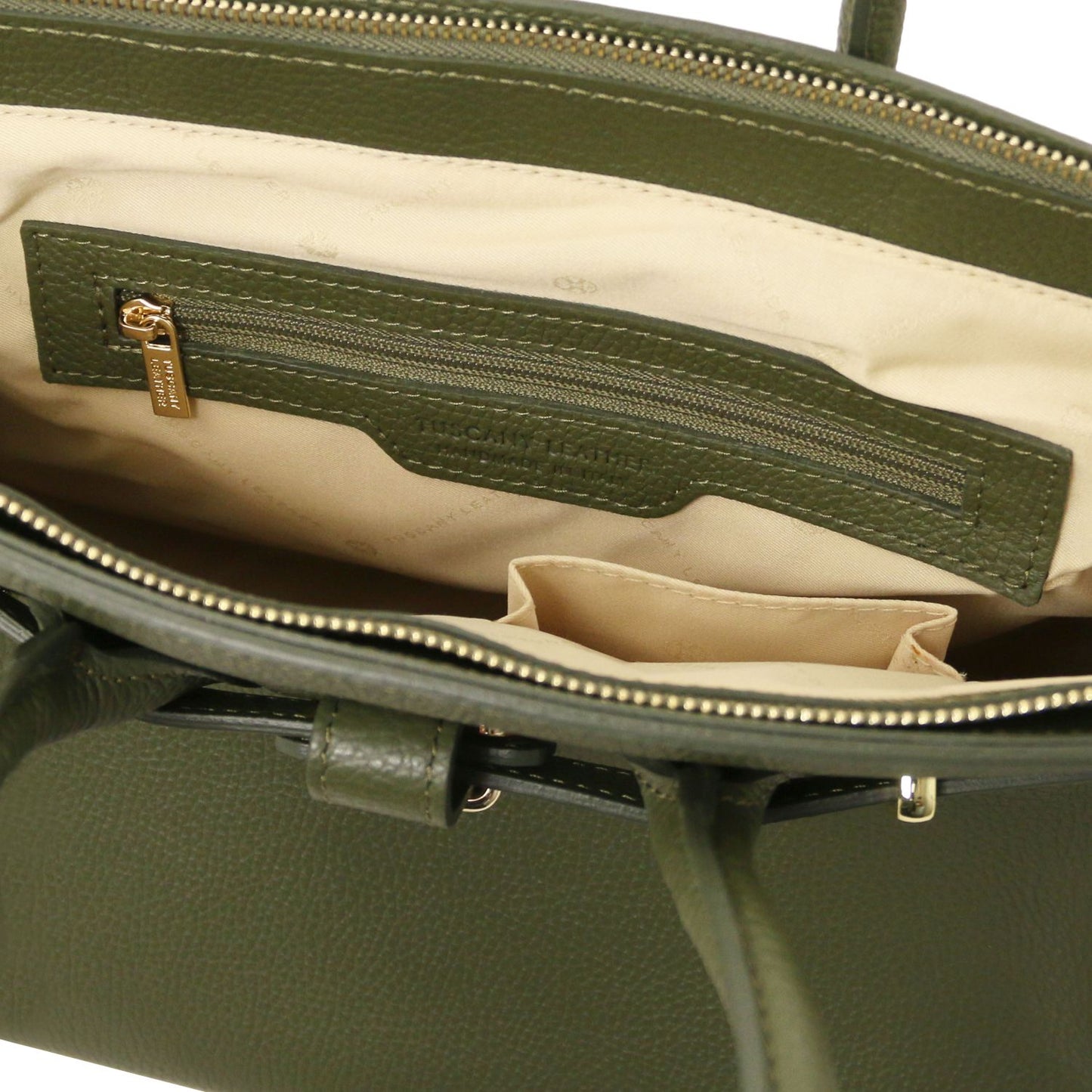 TL Bag - torebka skórzana z okuciami w kolorze złotym