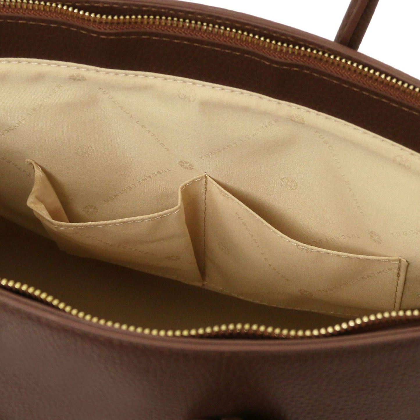 TL Bag - torebka skórzana z okuciami w kolorze złotym