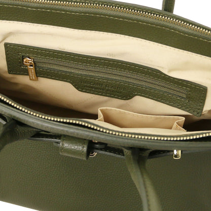 TL Bag - torebka skórzana z okuciami w kolorze złotym