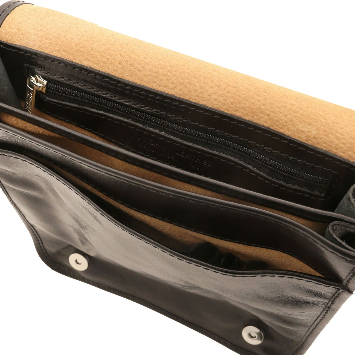 TL Messenger - two-compartment leather messenger bag