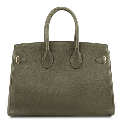 TL Bag - torebka skórzana z okuciami w kolorze złotym