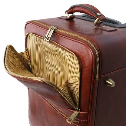 TL Voyager - 4-wheeled leather suitcase