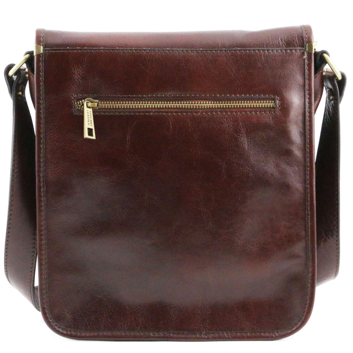 TL Messenger - two-compartment leather messenger bag