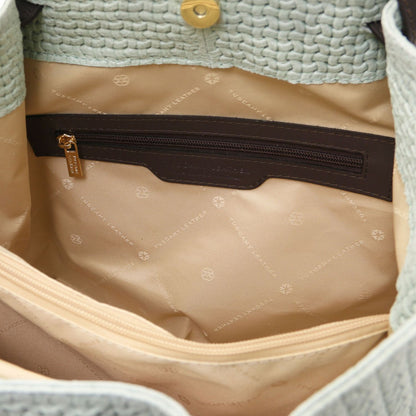 TL KeyLuck - skórzana torebka z plecionym wzorem typu shopper