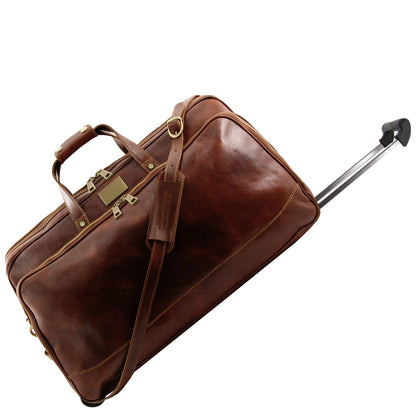 Bora Bora - large leather wheeled suitcase
