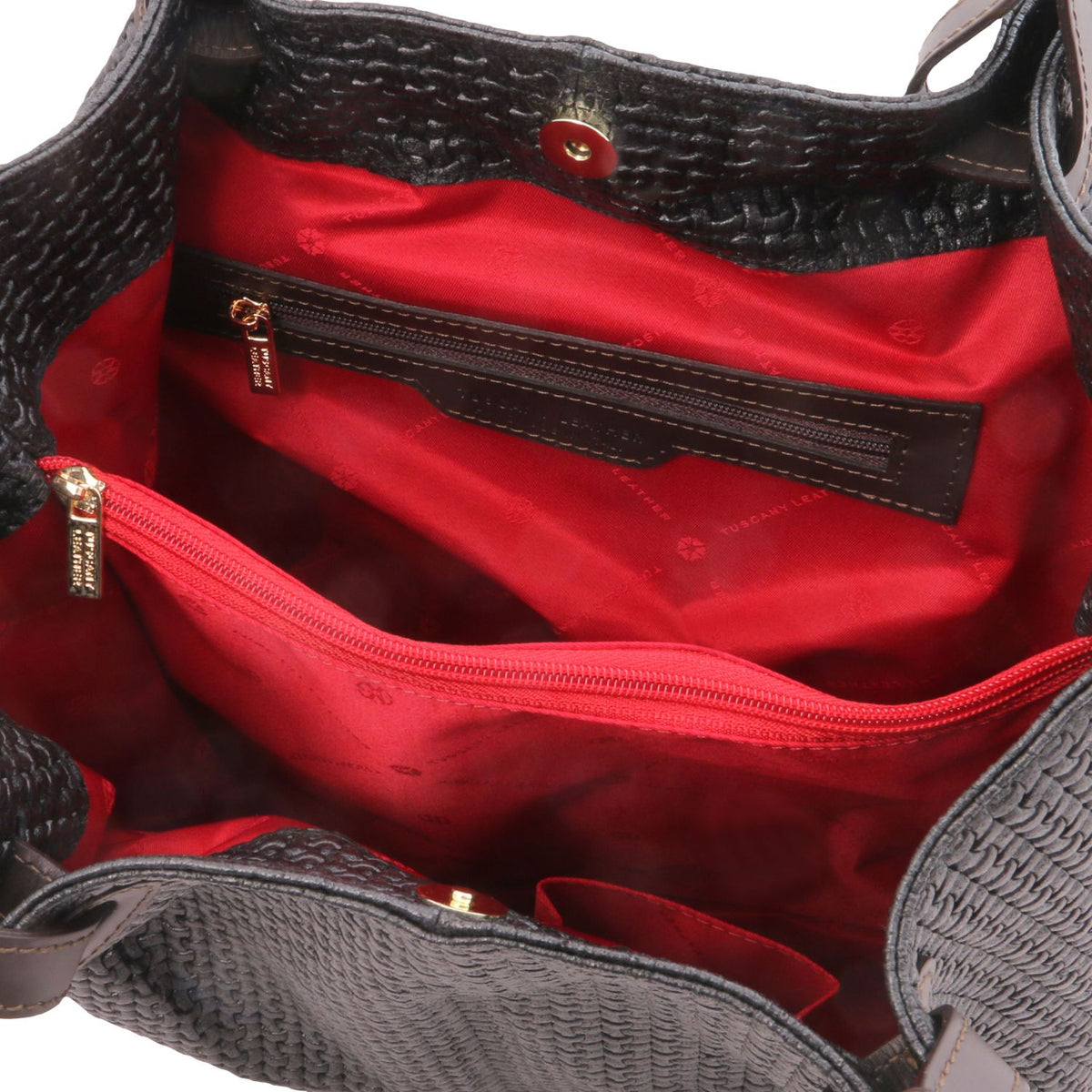 TL KeyLuck - leather shopper bag with braided pattern