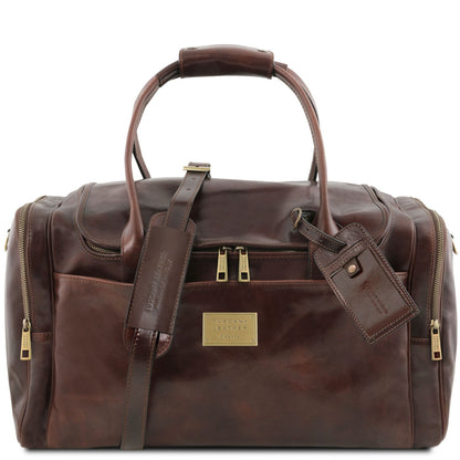 TL Voyager - leather travel bag with side pockets