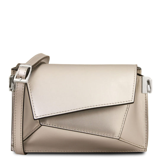 TL Bag - metaliczna skórzana torebka