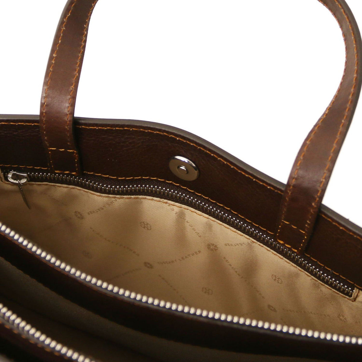 Palermo - women's 3-compartment leather briefcase