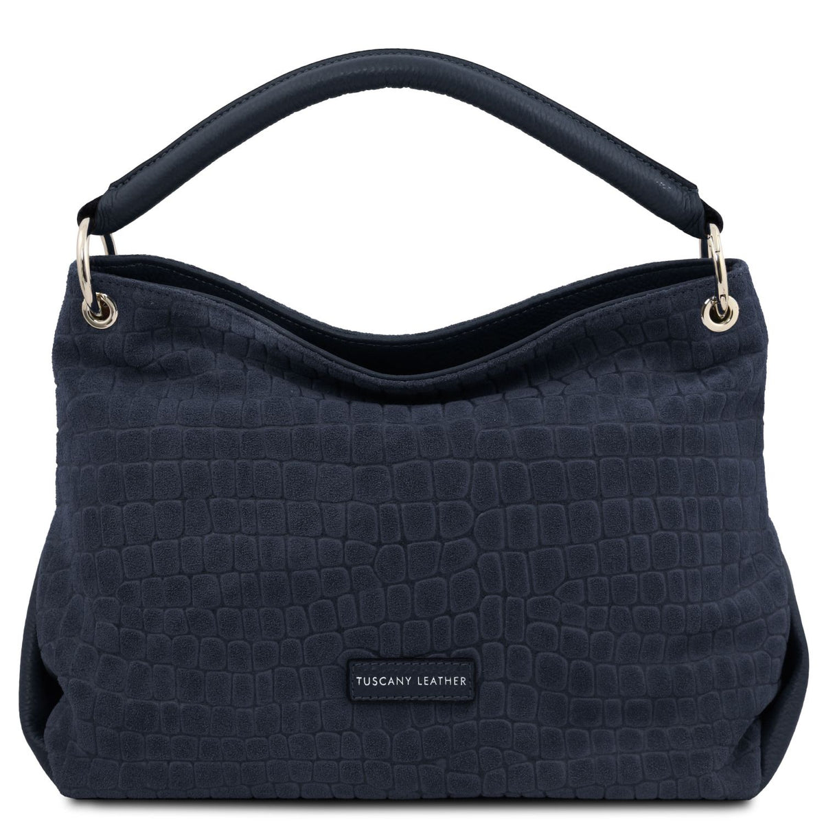 TL Bag Cocoon - zamszowa torebka na ramię we wzór croco