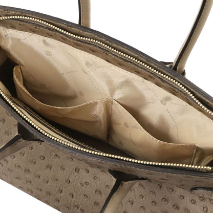TL Bag - skórzana torebka we wzór strusi