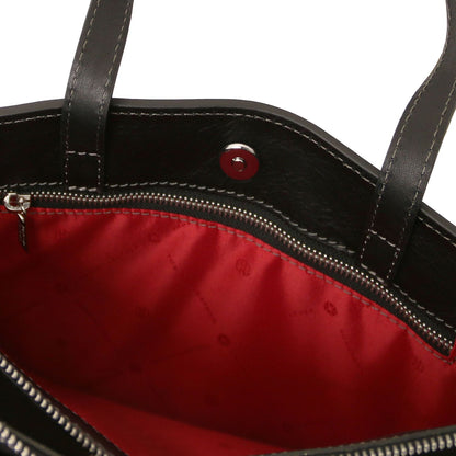 Palermo - women's 3-compartment leather briefcase
