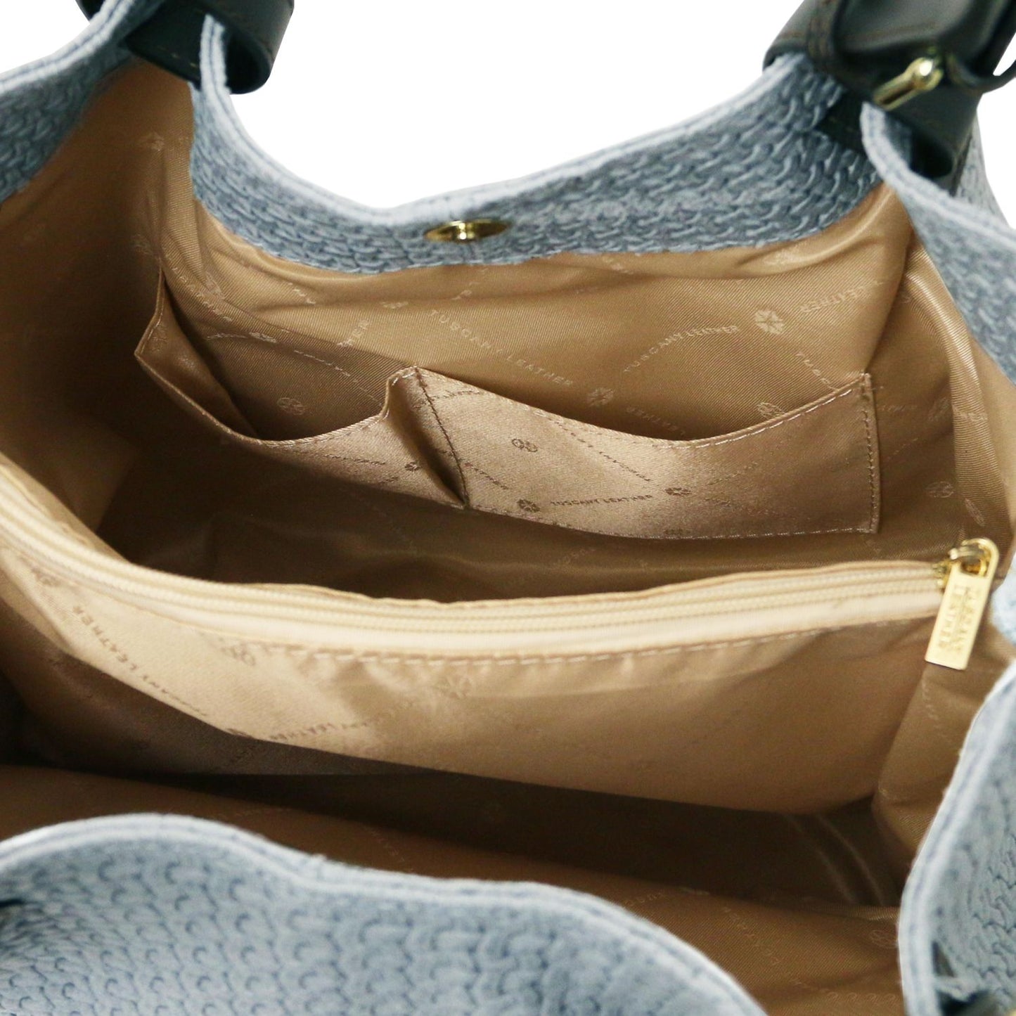 TL KeyLuck - skórzana torebka z plecionym wzorem typu shopper