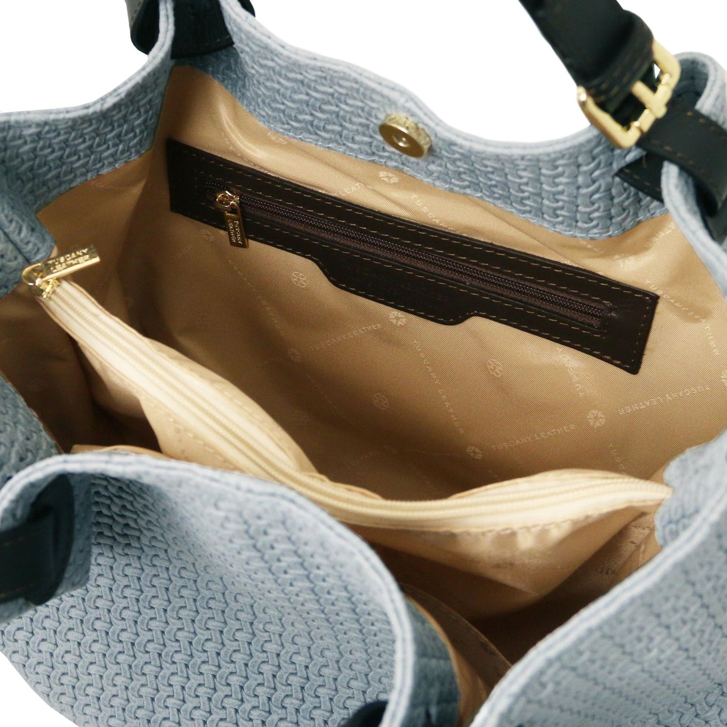 TL KeyLuck - skórzana torebka z plecionym wzorem typu shopper