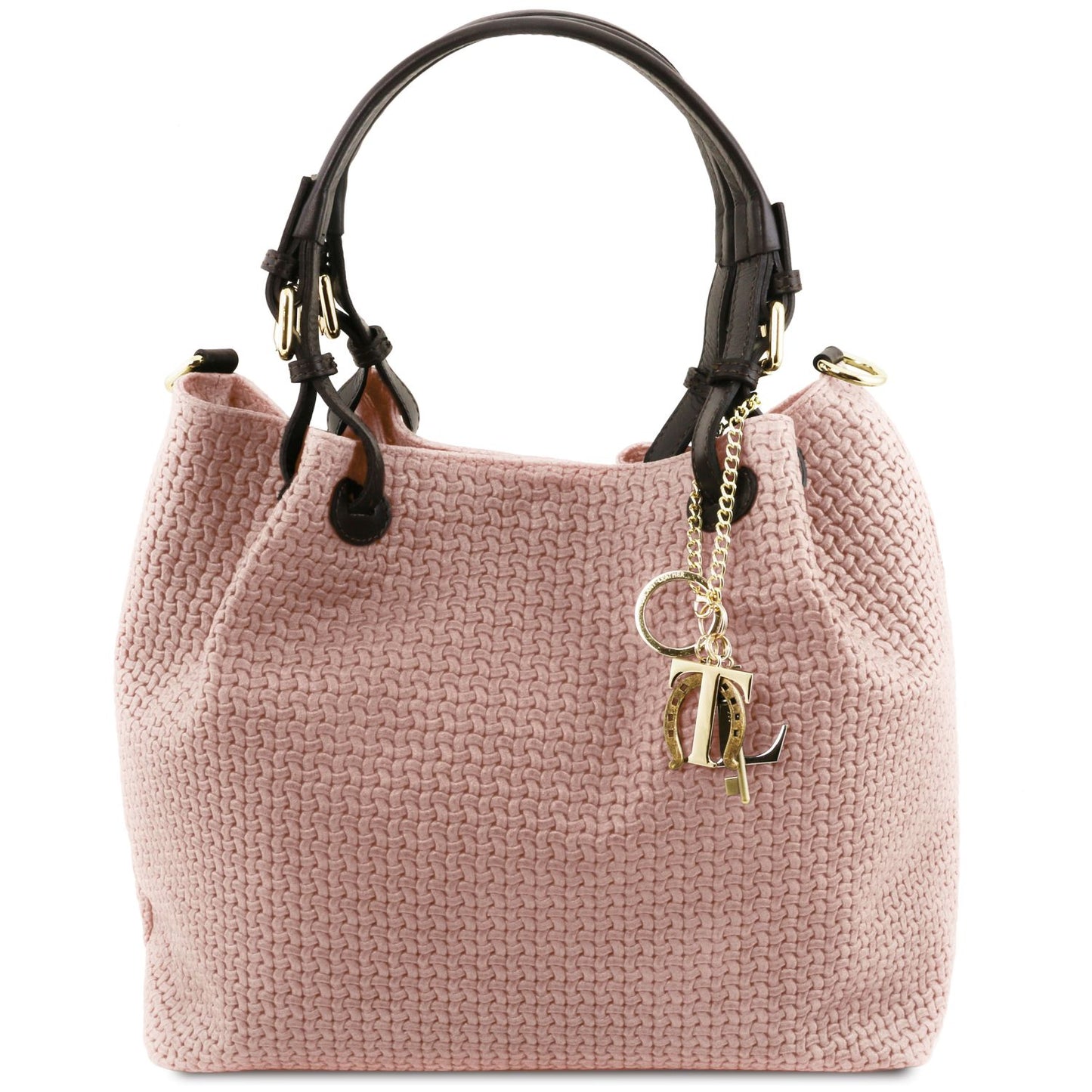 TL KeyLuck - skórzana torebka z plecionym wzorem typu shopper