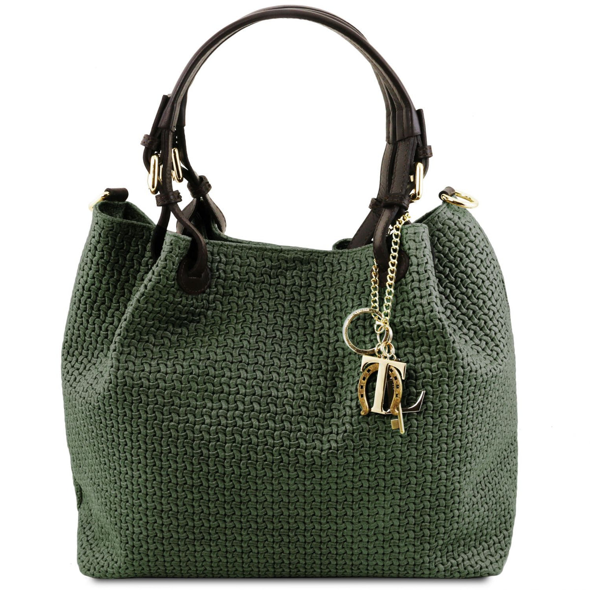 TL KeyLuck - leather shopper bag with braided pattern
