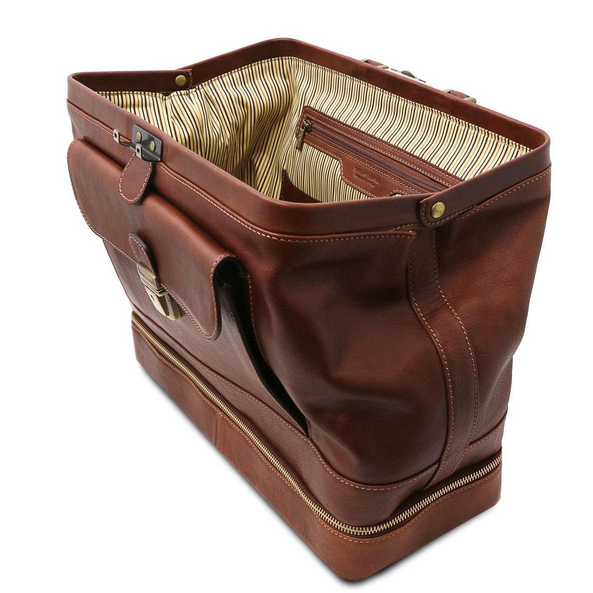 Giotto - exclusive leather medical bag with a double bottom