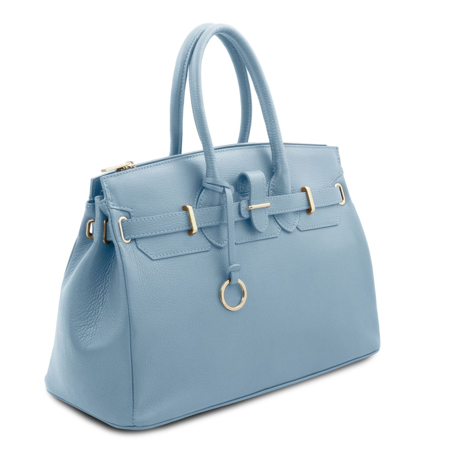 TL Bag - torebka skórzana z okuciami w kolorze złotym