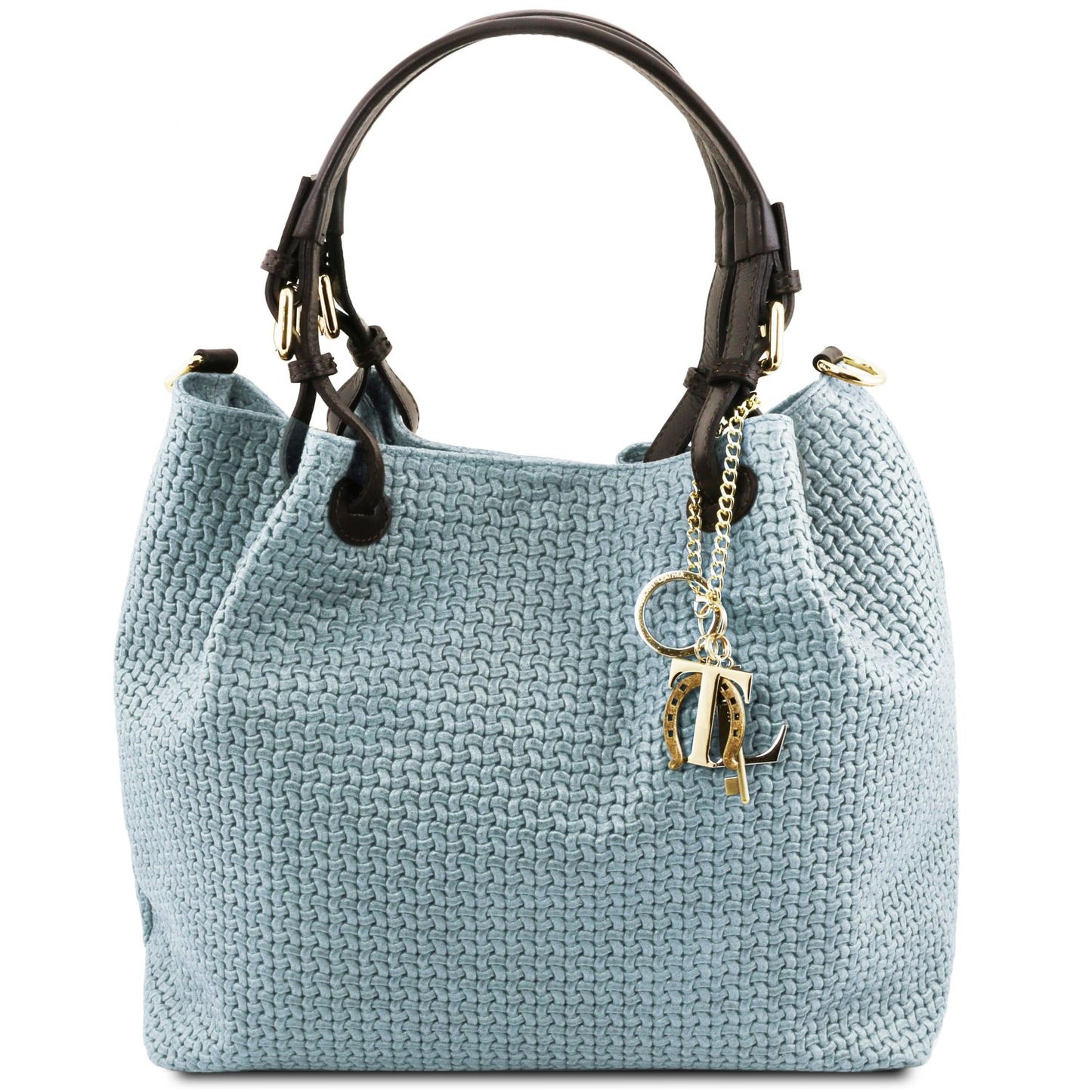 TL KeyLuck - skórzana torebka z plecionym wzorem typu shopper