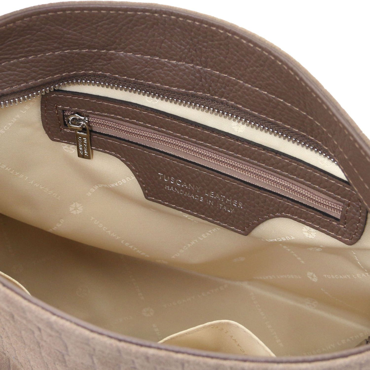 TL Bag Cocoon - zamszowa torebka na ramię we wzór croco