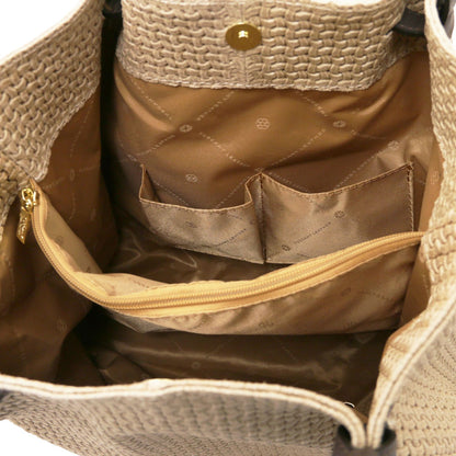 TL KeyLuck - skórzana torebka z plecionym wzorem typu shopper