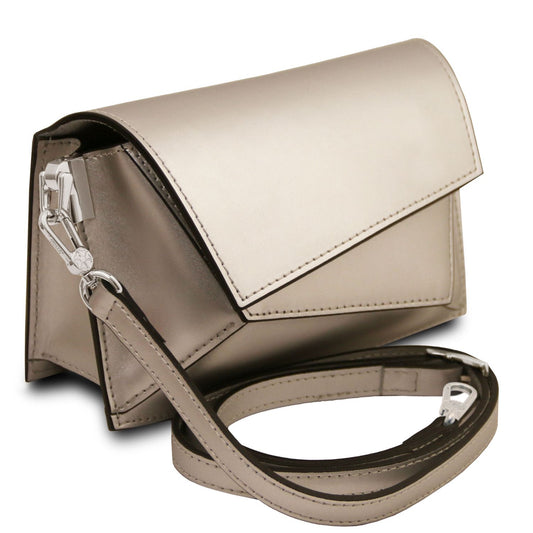 TL Bag - metaliczna skórzana torebka