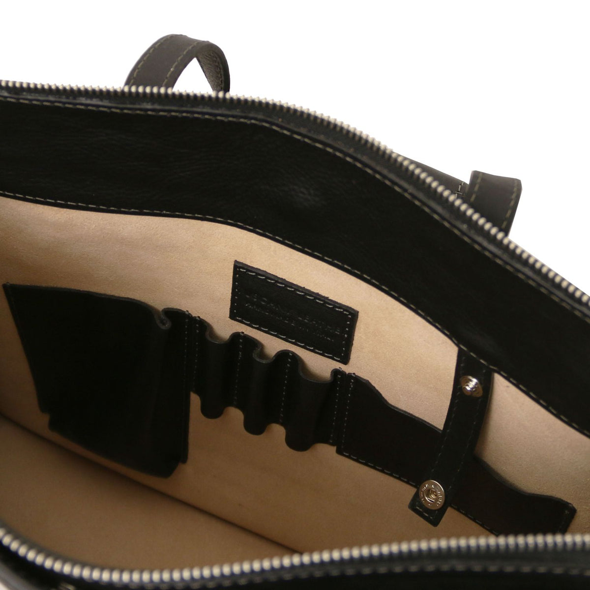 Palermo - women's 3-compartment leather briefcase