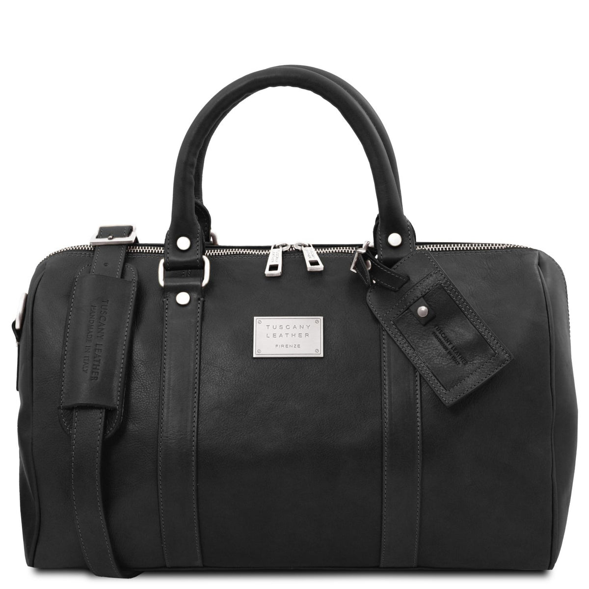 TL Voyager - leather travel bag with side pocket - small