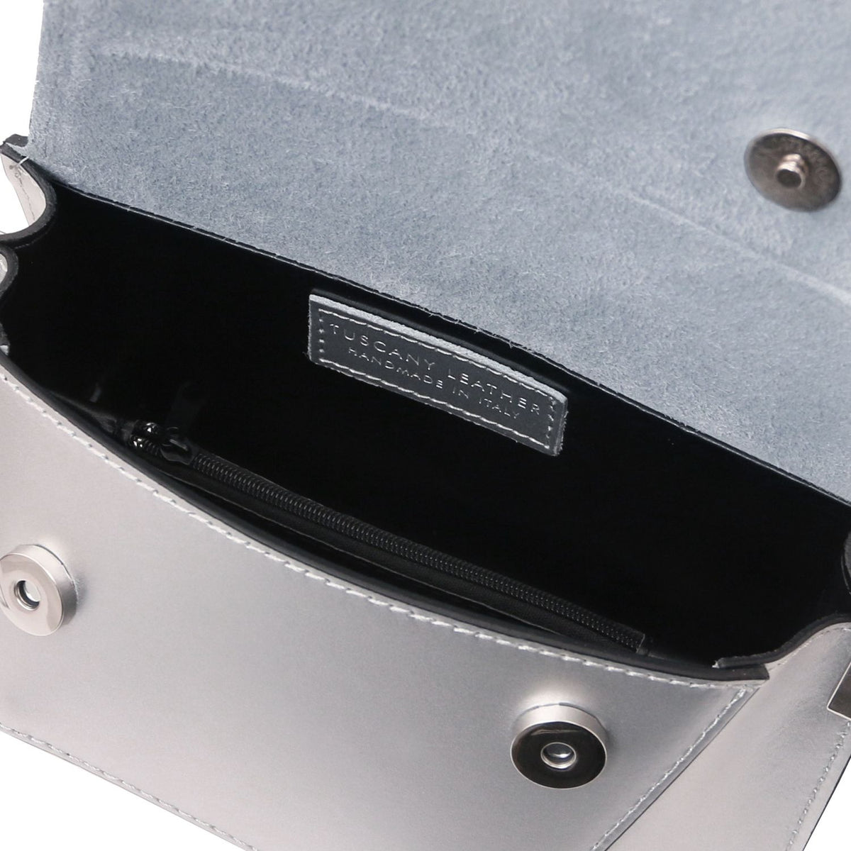 TL Bag - metaliczna skórzana torebka