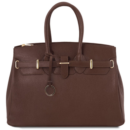 TL Bag - torebka skórzana z okuciami w kolorze złotym