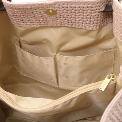 TL KeyLuck - skórzana torebka z plecionym wzorem typu shopper
