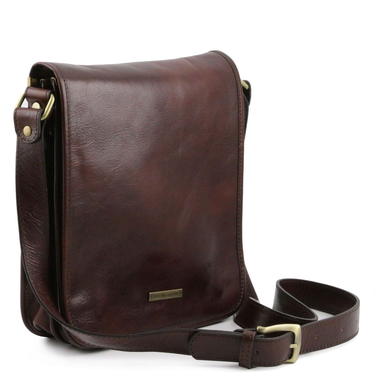 TL Messenger - two-compartment leather messenger bag