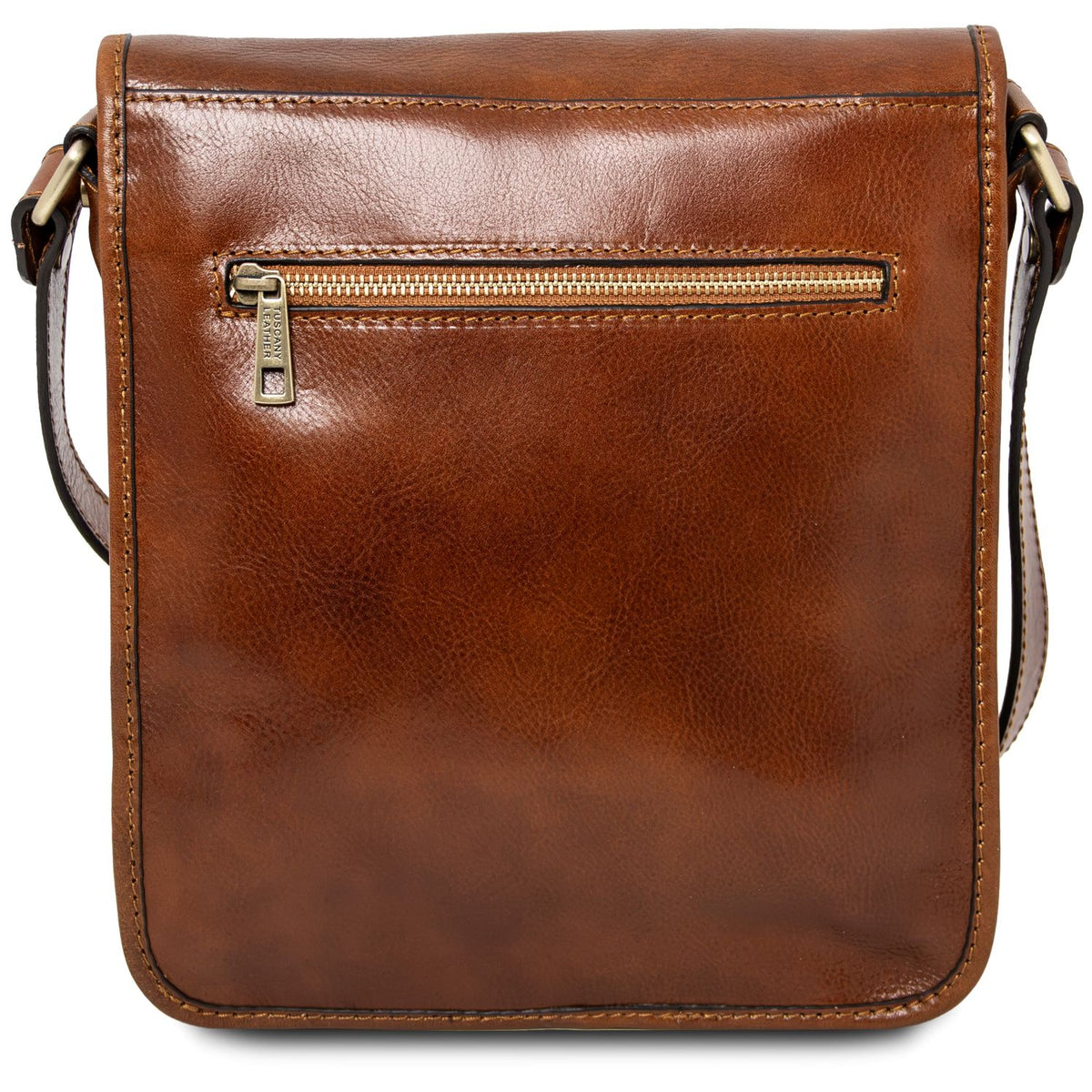 TL Messenger - two-compartment leather messenger bag