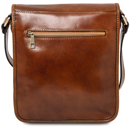 TL Messenger - two-compartment leather messenger bag